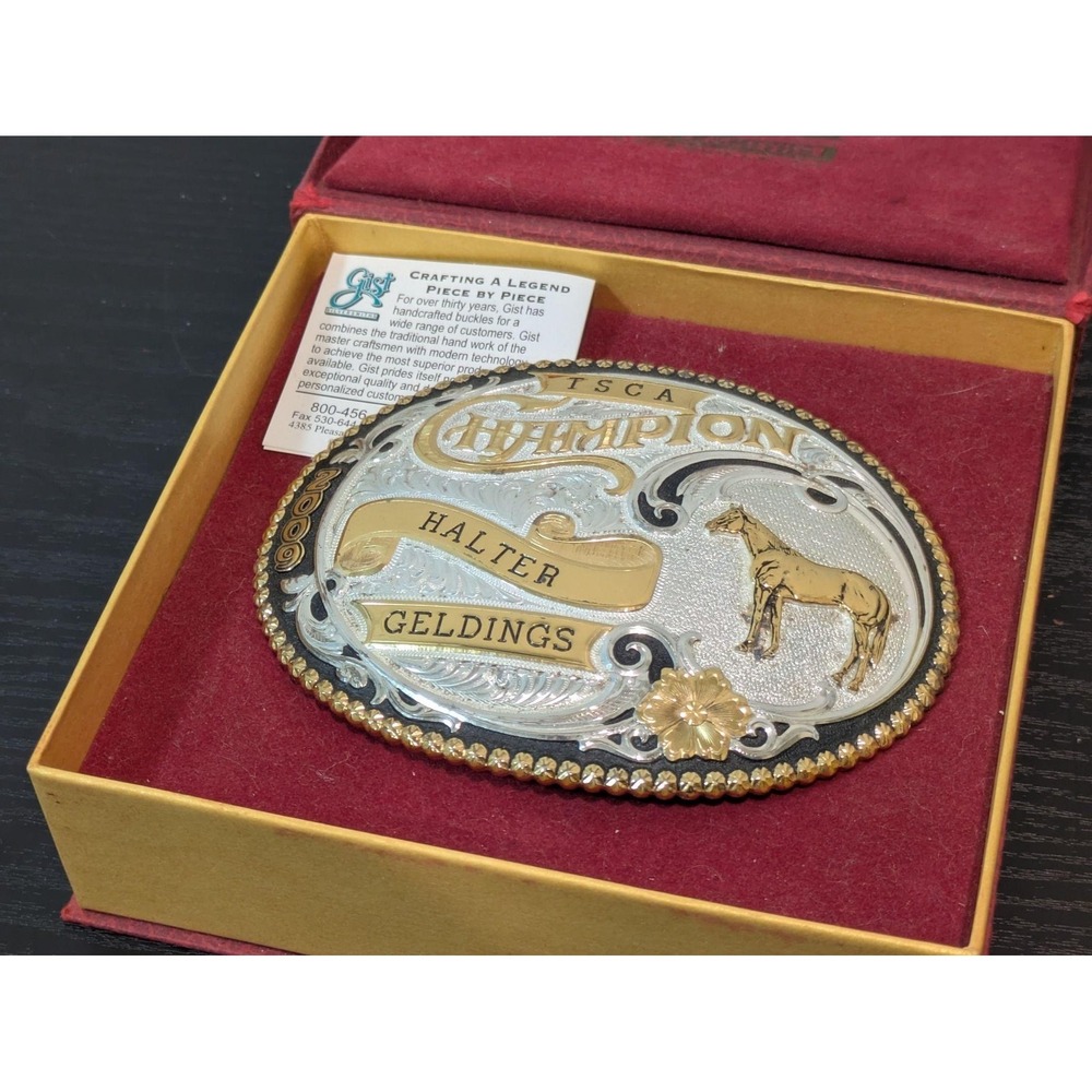Gist Silversmiths Belt Buckle Mens Silver TSCA Champion Halter Geldings 2009